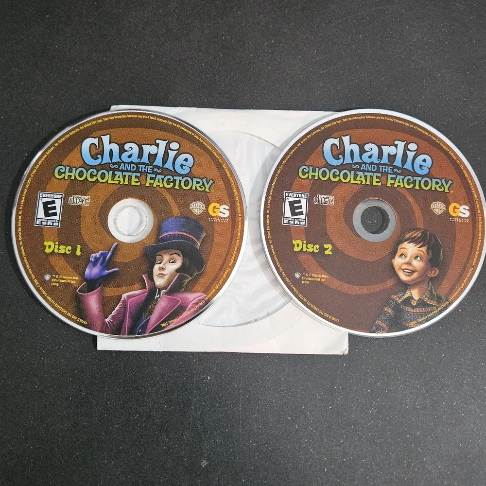 Disc 1 & 2 Charlie And The Chocolate Factory PC CD ROM 2005 Discs Only
